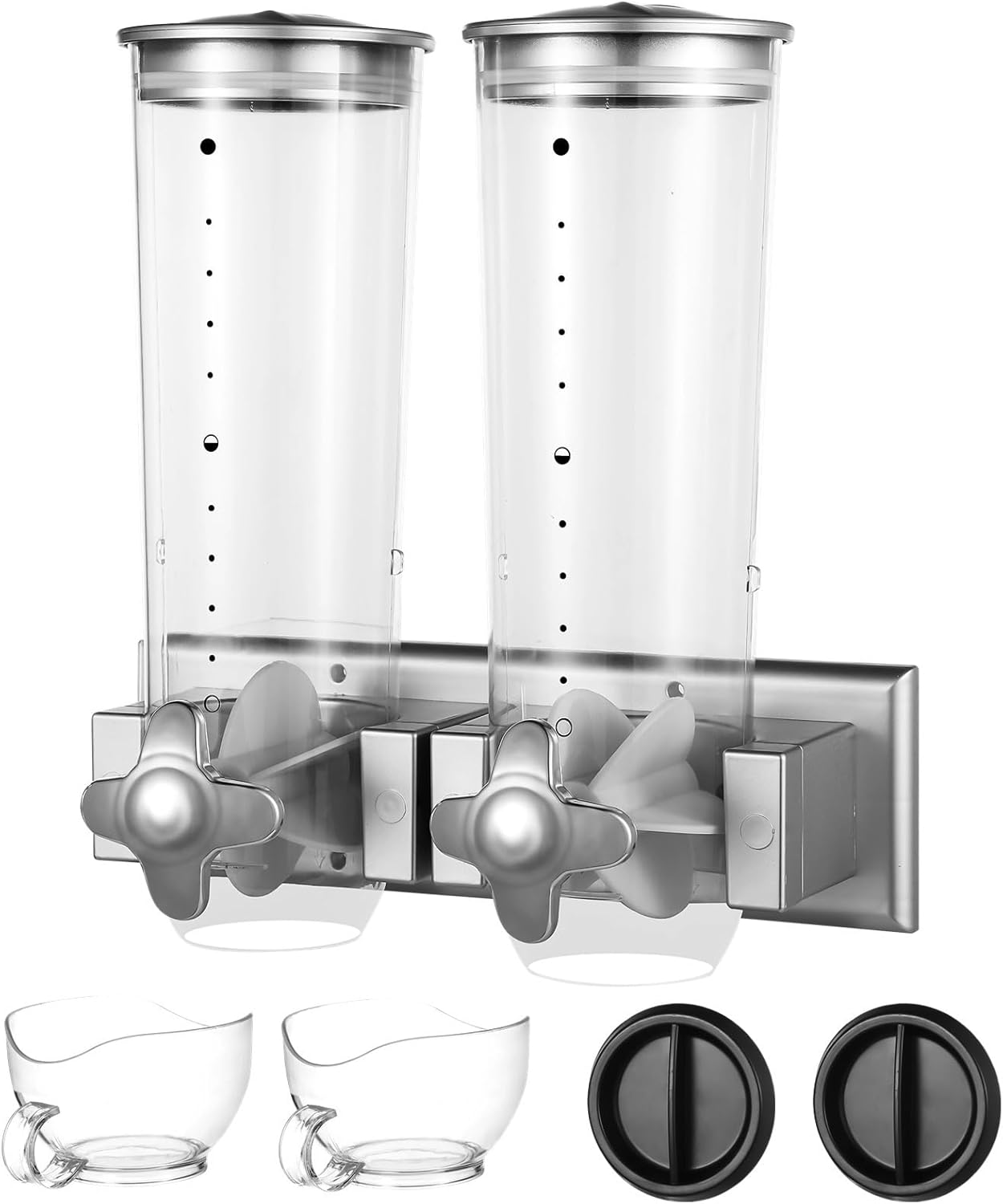 Perssia DuoServe Dry Food Dispenser — Wall‑Mounted • 3L • Dual‑Headed