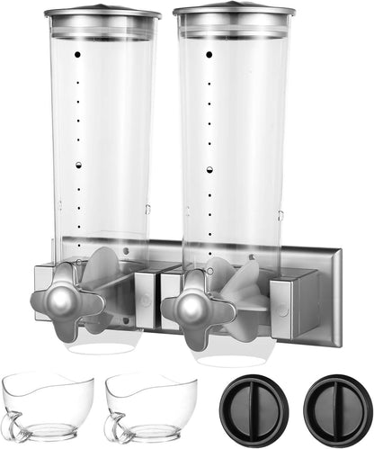 Perssia DuoServe Dry Food Dispenser — Wall‑Mounted • 3L • Dual‑Headed