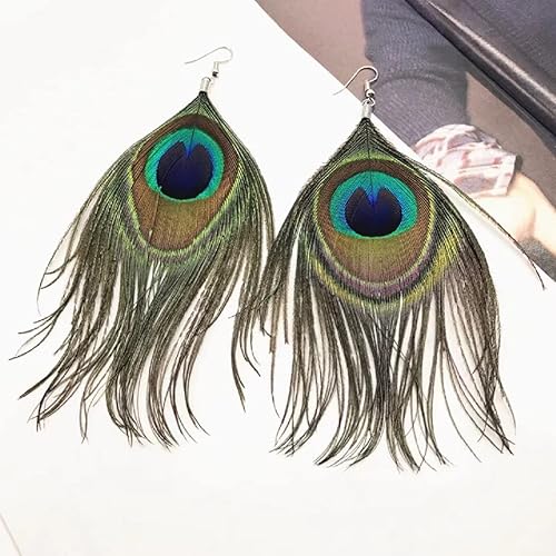 Perssia FeatherLuxe Earrings — Green Statement Feather Earrings (Lightweight & Stylish)