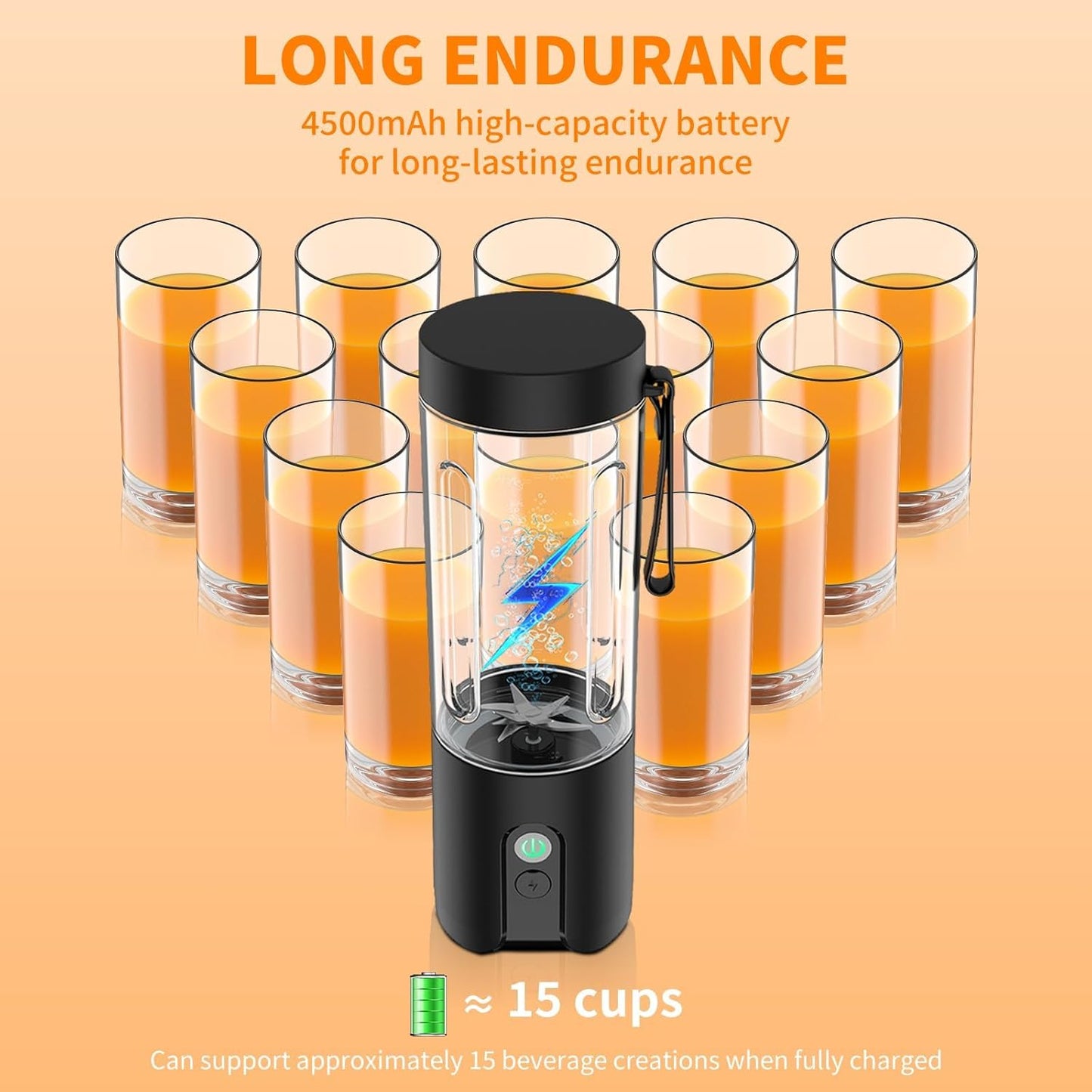 Perssia FreshBlend Mini Portable Juicer — Compact USB Rechargeable Smoothie Maker