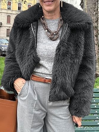 Perssia FrostLuxe Faux Fur Jacket — Women’s Shaggy Zip‑Up Winter Coat