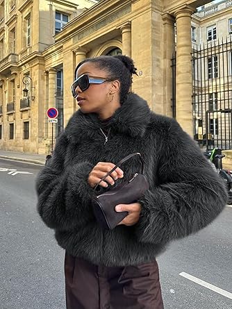Perssia FrostLuxe Faux Fur Jacket — Women’s Shaggy Zip‑Up Winter Coat