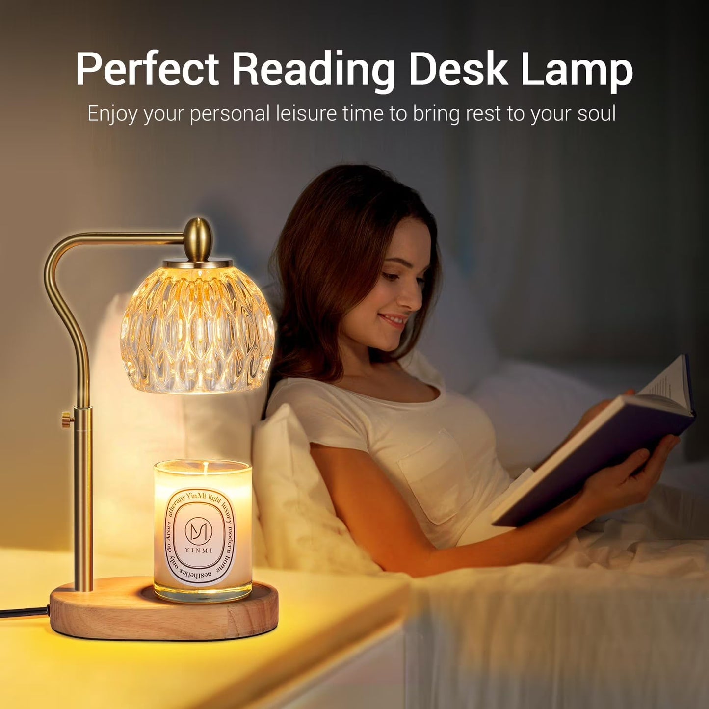 Perssia GlowZen Candle Warmer Lamp — Timer • Dimmer • Adjustable Height