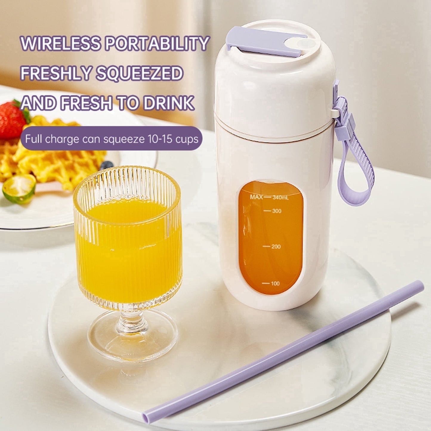 Perssia JuiceCup Portable USB Juicer — Lightweight Travel Smoothie & Juice Maker