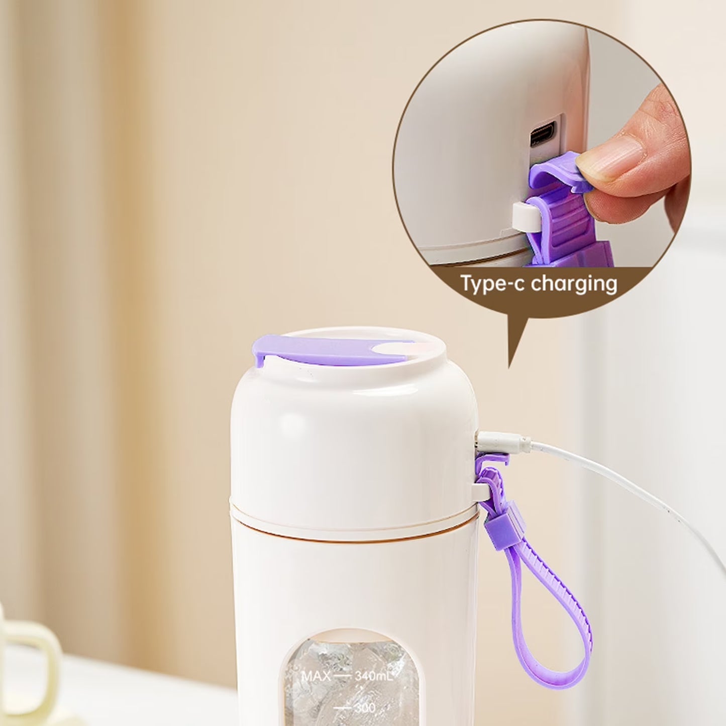 Perssia JuiceCup Portable USB Juicer — Lightweight Travel Smoothie & Juice Maker