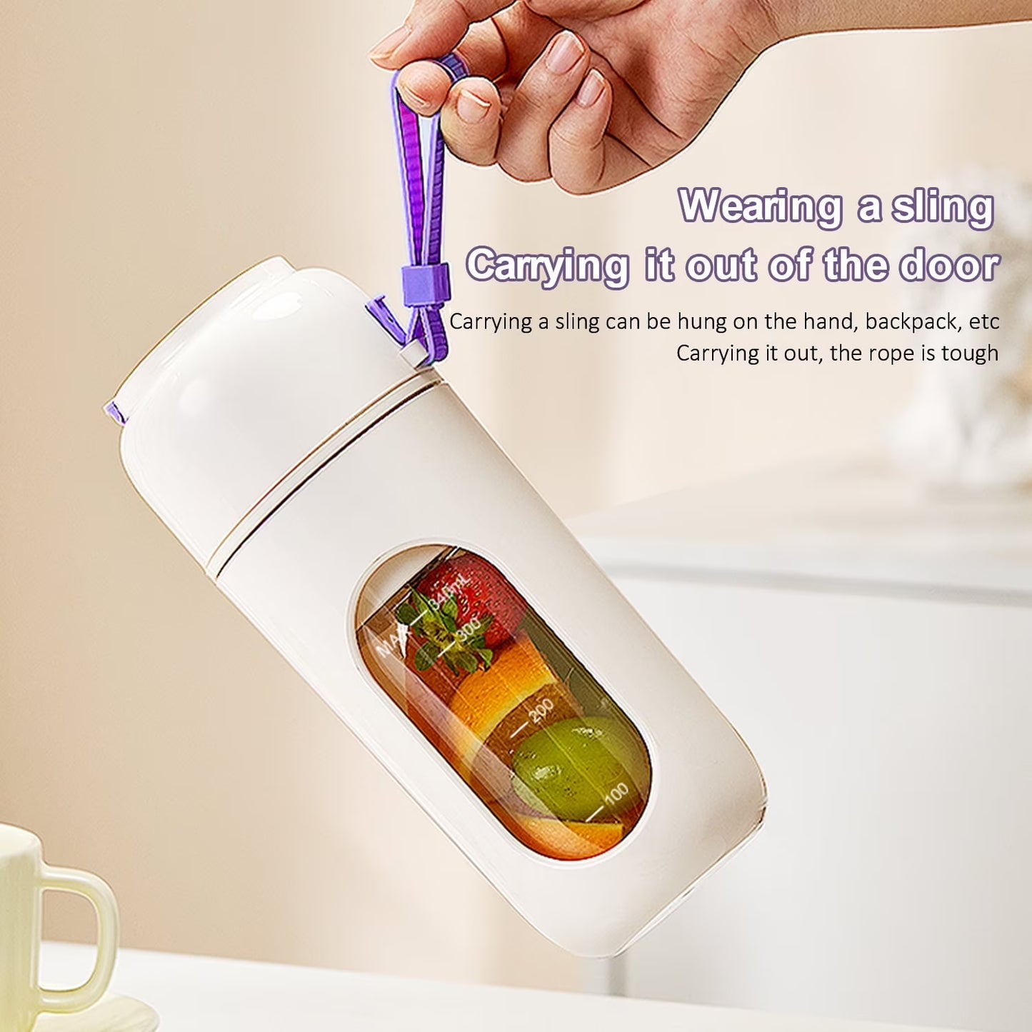Perssia JuiceCup Portable USB Juicer — Lightweight Travel Smoothie & Juice Maker