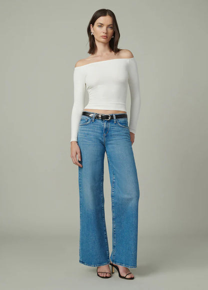 Perssia LouLuxe Low‑Rise Jeans Wide‑Leg — Long‑Line 2000s‑Inspired Denim (Blue)