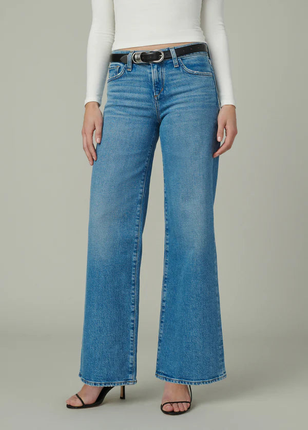 Perssia LouLuxe Low‑Rise Jeans Wide‑Leg — Long‑Line 2000s‑Inspired Denim (Blue)
