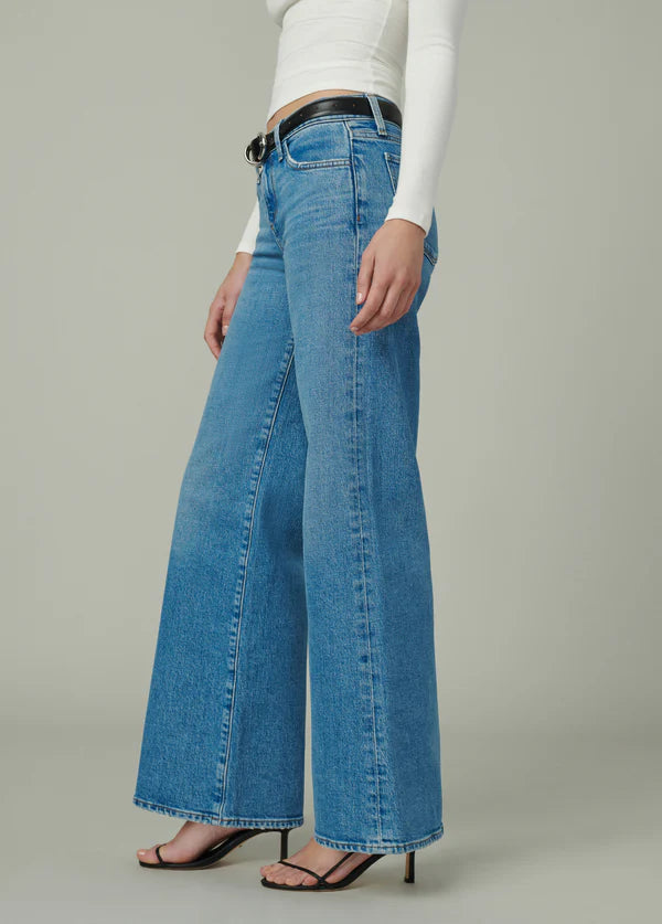Perssia LouLuxe Low‑Rise Jeans Wide‑Leg — Long‑Line 2000s‑Inspired Denim (Blue)
