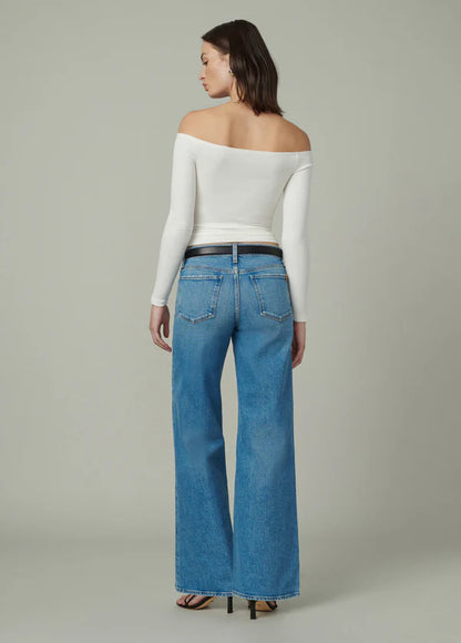 Perssia LouLuxe Low‑Rise Jeans Wide‑Leg — Long‑Line 2000s‑Inspired Denim (Blue)