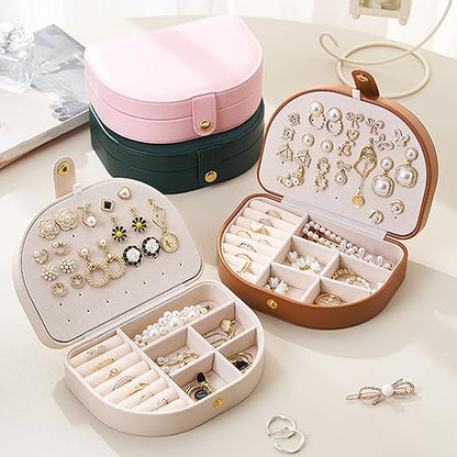 Perssia LuxeVoyage Jewelry Case 3‑Layer Travel — Portable PU Leather Organizer
