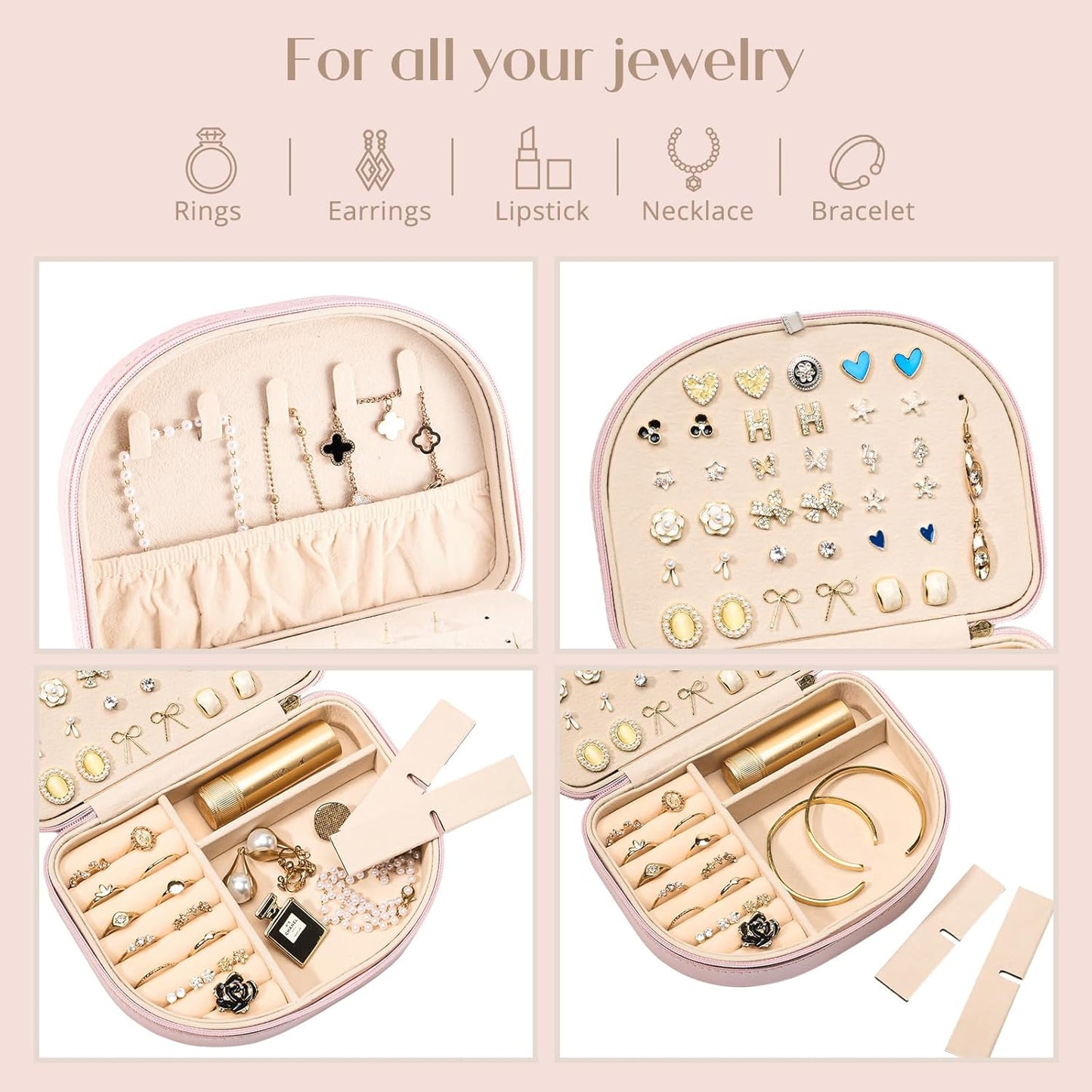 Perssia LuxeVoyage Jewelry Case 3‑Layer Travel — Portable PU Leather Organizer