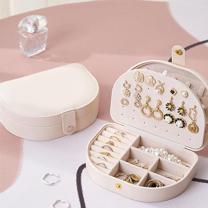 Perssia LuxeVoyage Jewelry Case 3‑Layer Travel — Portable PU Leather Organizer