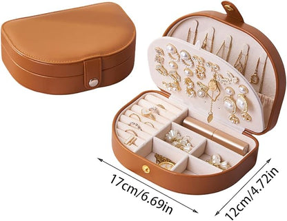 Perssia LuxeVoyage Jewelry Case 3‑Layer Travel — Portable PU Leather Organizer