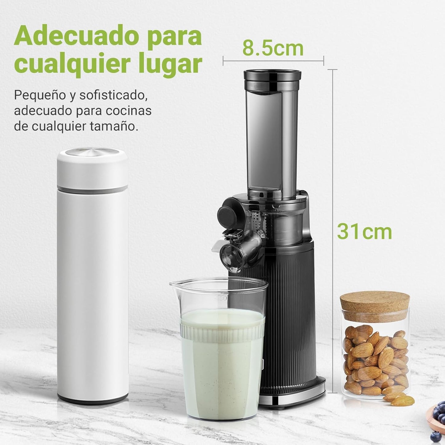 Perssia MiniPress Compact Slow Juicer (Black) — High‑Yield Cold Press Juicer
