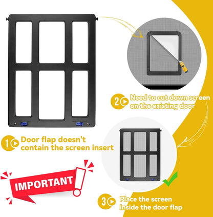 Perssia PurrPass Cat Screen Door 4‑Way Lockable Cat Screen Door — Magnetic Auto‑Close Pet Access Door
