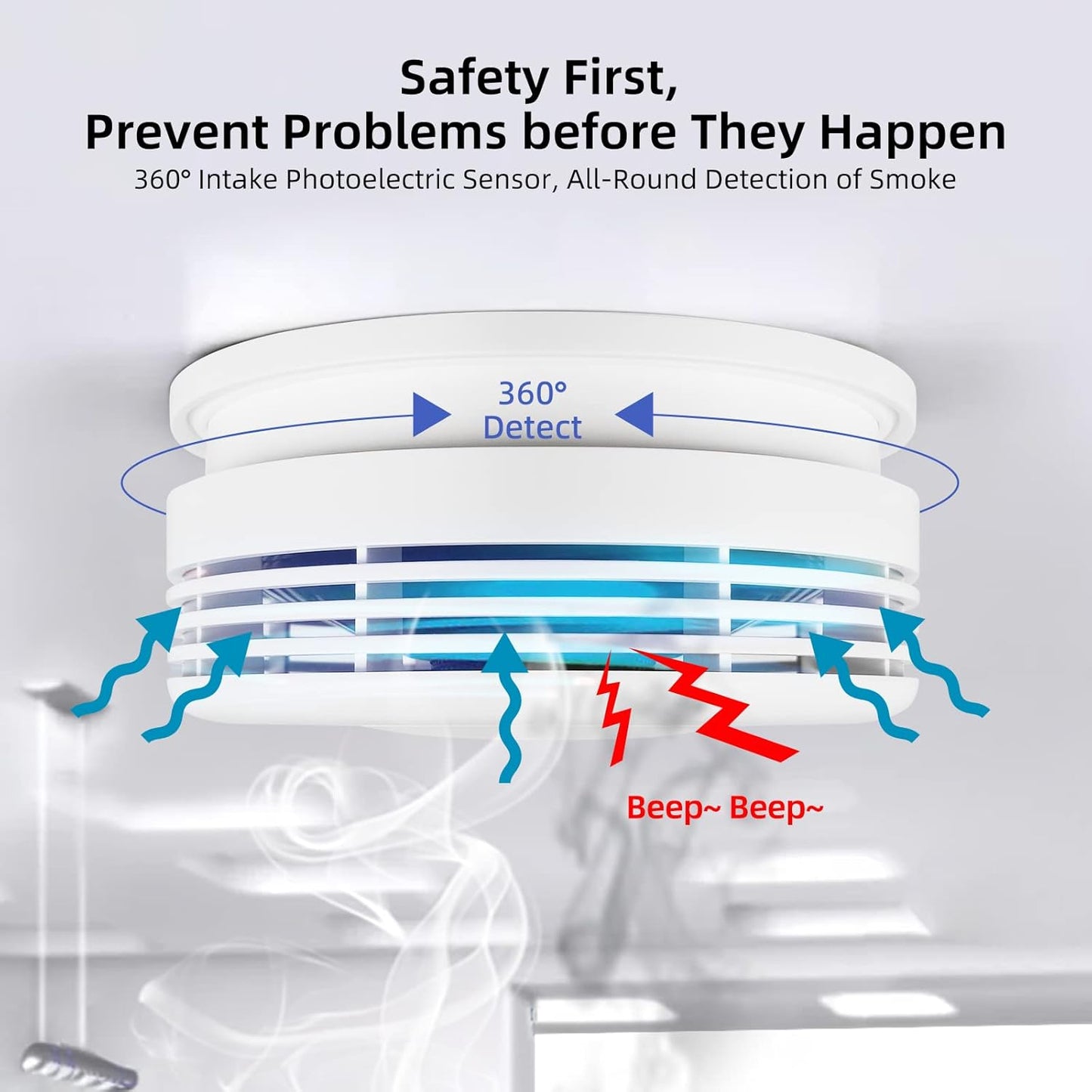 Perssia SafeSense Smart WiFi Smoke Detector (White)