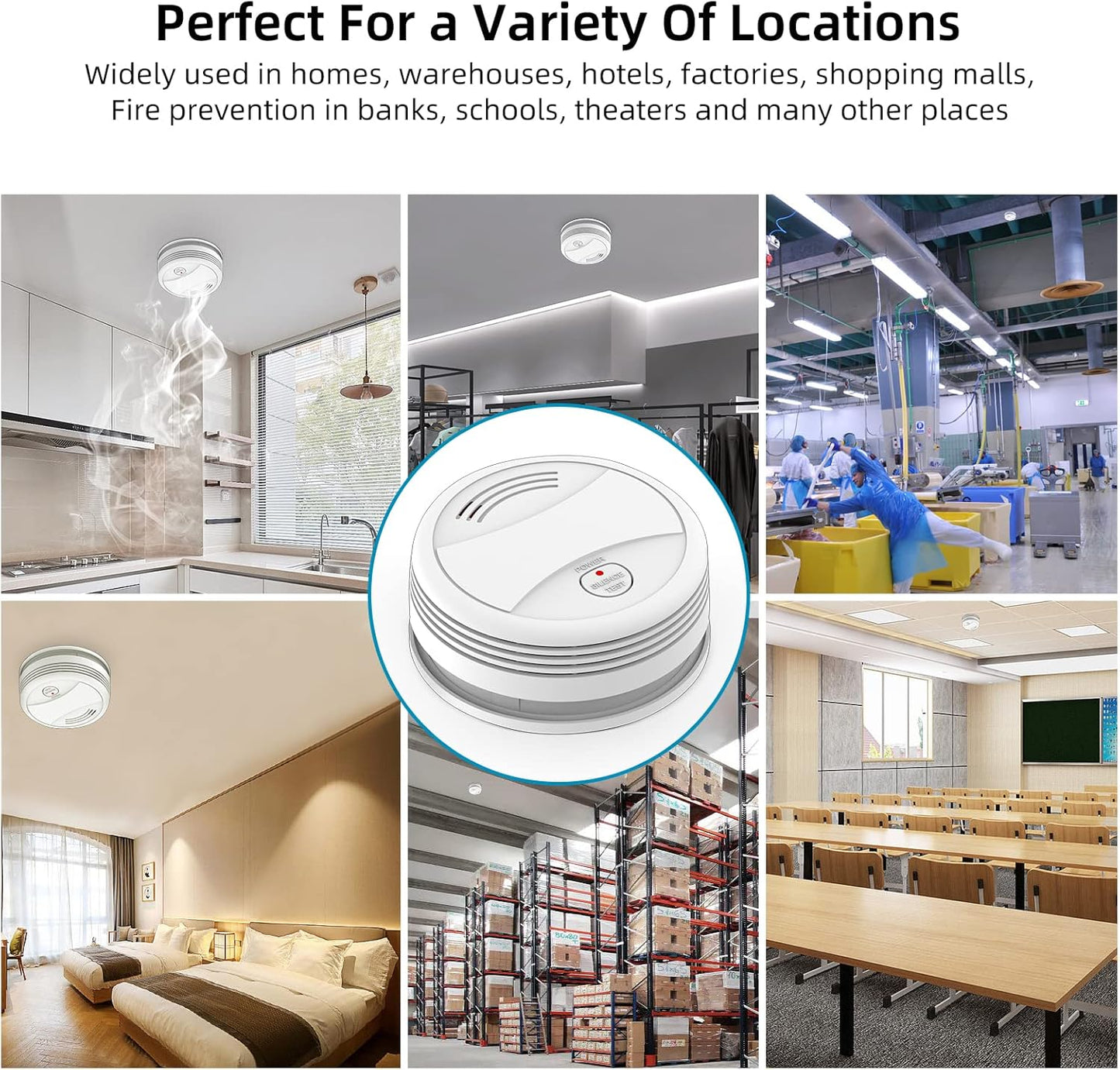 Perssia SafeSense Smart WiFi Smoke Detector (White)