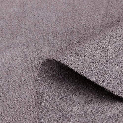 Perssia SuedeFlow Cropped Waterfall Jacket — 2024 Faux Suede Fall Coat (Grey)