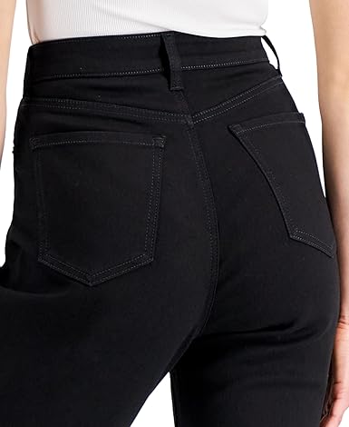 Perssia Thermo Bootcut Jeans High‑Waisted Fleece‑Lined — Black (L / 12–14)