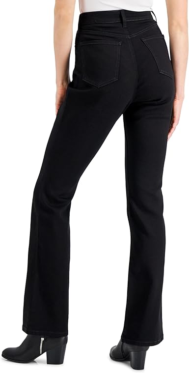 Perssia Thermo Bootcut Jeans High‑Waisted Fleece‑Lined — Black (L / 12–14)