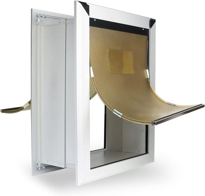 Perssia TitanPaw XXL Dog Door — Heavy Aluminum‑Duty Double‑Flap Door for Giant Breeds (Up to 220 lbs)