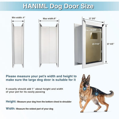Perssia TitanPaw XXL Dog Door — Heavy Aluminum‑Duty Double‑Flap Door for Giant Breeds (Up to 220 lbs)