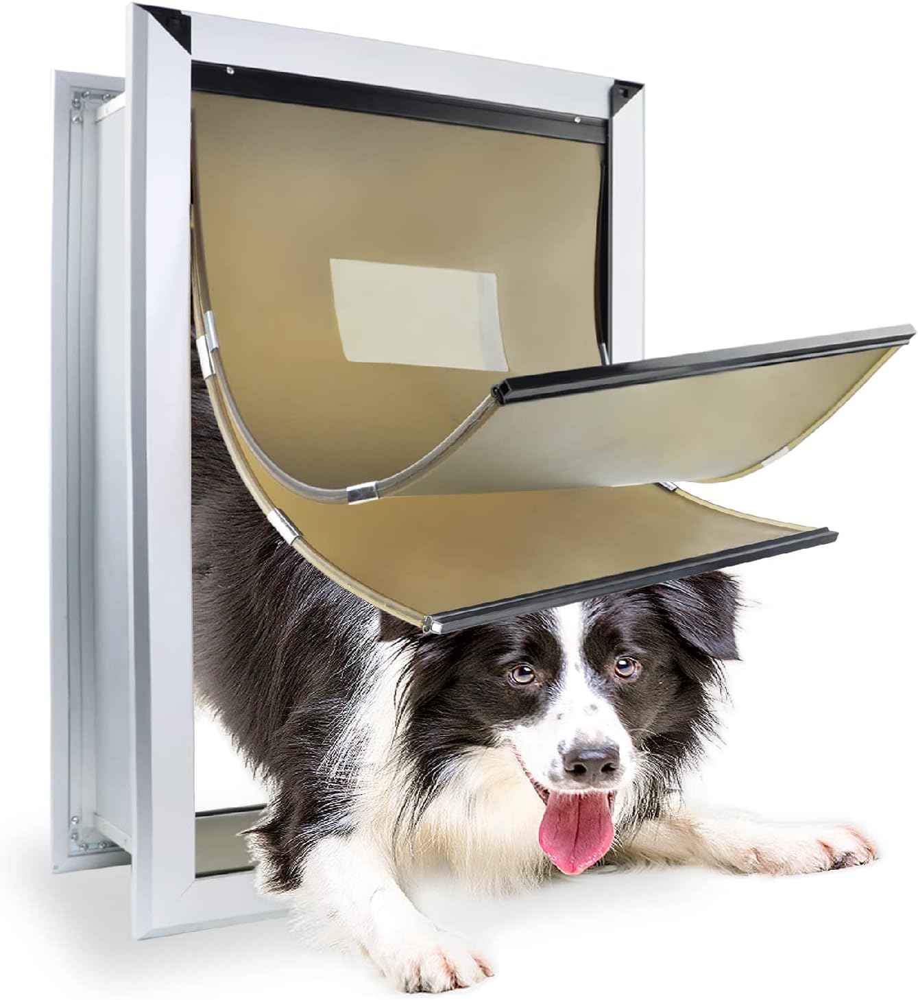 Perssia TitanPaw XXL Dog Door — Heavy Aluminum‑Duty Double‑Flap Door for Giant Breeds (Up to 220 lbs)
