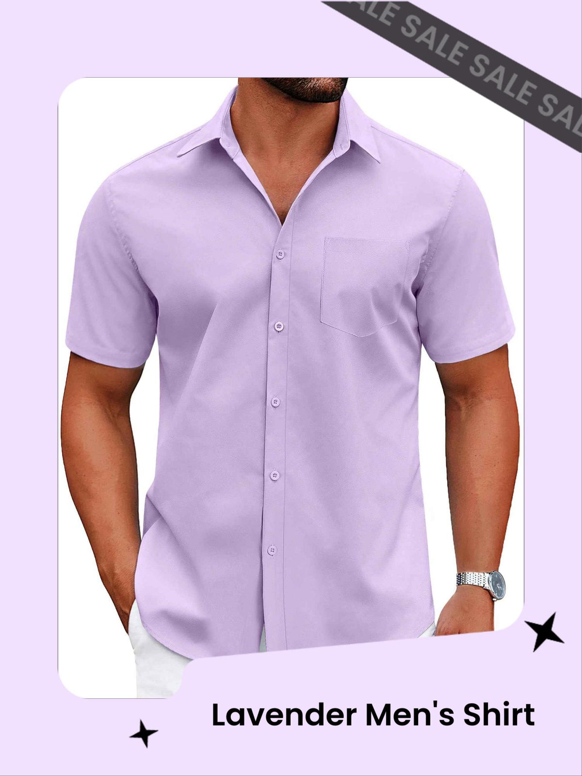 Perssia UrbanEase Lavender Shirt — Wrinkle‑Free • Modern Fit • Everyday Comfort -US2D