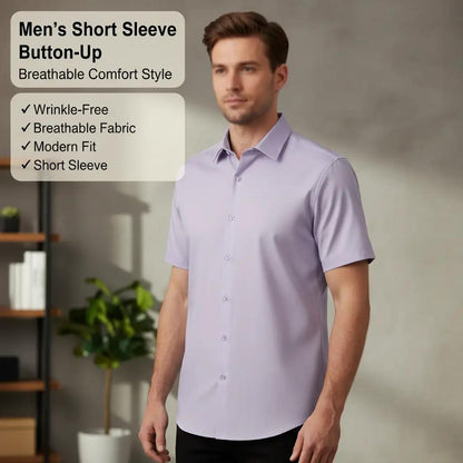 Perssia UrbanEase Lavender Shirt — Wrinkle‑Free • Modern Fit • Everyday Comfort -US2D