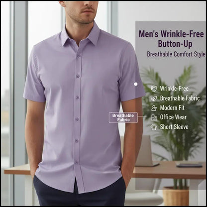 Perssia UrbanEase Lavender Shirt — Wrinkle‑Free • Modern Fit • Everyday Comfort -US2D