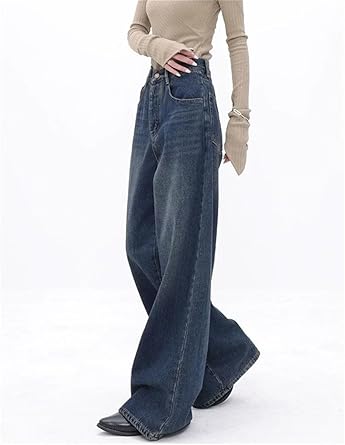 Perssia VintageFlow Wide‑Leg Jeans Loose Washed Wide Leg Jeans for Women