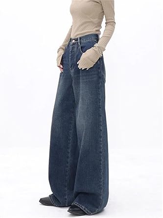 Perssia VintageFlow Wide‑Leg Jeans Loose Washed Wide Leg Jeans for Women