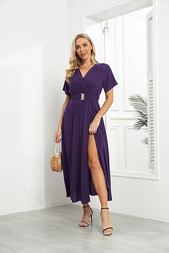 Perssia WrapV Floral Boho Dress — Peacock Floral (M) Flowy Boho Summer Dress