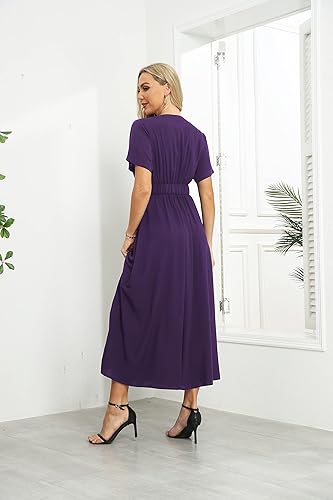 Perssia WrapV Floral Boho Dress — Peacock Floral (M) Flowy Boho Summer Dress