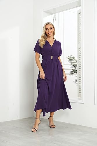 Perssia WrapV Floral Boho Dress — Peacock Floral (M) Flowy Boho Summer Dress