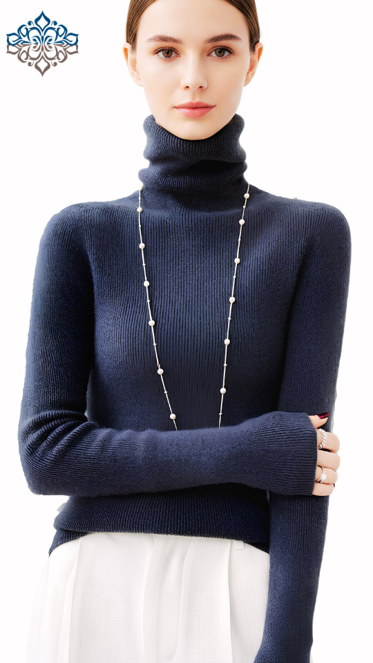 Womens Slim‑Fit Merino Wool Turtleneck Sweater – Solid Colors- Solid Colors-US2D