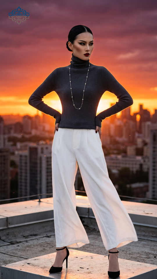 Womens Slim‑Fit Merino Wool Turtleneck Sweater – Solid Colors- Solid Colors-US2D