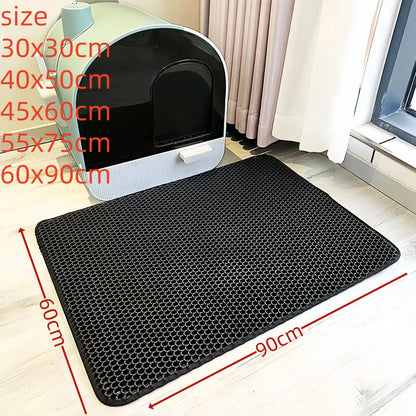 Large Size Cat Litter Mat Eva Double Layer Waterproof Cat Litter Mat Pet Litter Box Mat Pet Toilet Cat Mat Nonslip Cat Litter
