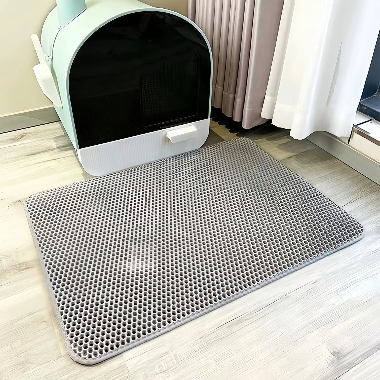 Large Size Cat Litter Mat Eva Double Layer Waterproof Cat Litter Mat Pet Litter Box Mat Pet Toilet Cat Mat Nonslip Cat Litter