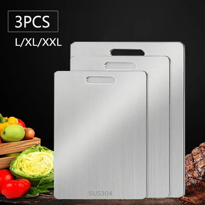New Titanium Cutting Board Stainless Steel Cutting Boards for Kitchen Double-Sided Food Grade Thickened Boards Easy to Clean