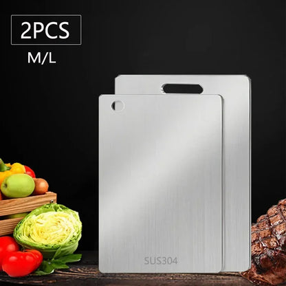 New Titanium Cutting Board Stainless Steel Cutting Boards for Kitchen Double-Sided Food Grade Thickened Boards Easy to Clean