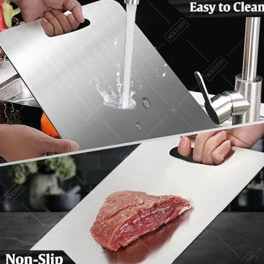 New Titanium Cutting Board Stainless Steel Cutting Boards for Kitchen Double-Sided Food Grade Thickened Boards Easy to Clean