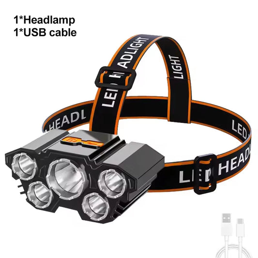 Mini Headlamp Tactical Flashlight Usb Rechargeable High Power Led Flashlight Led Strong Self-Defense Personal Defense Articles