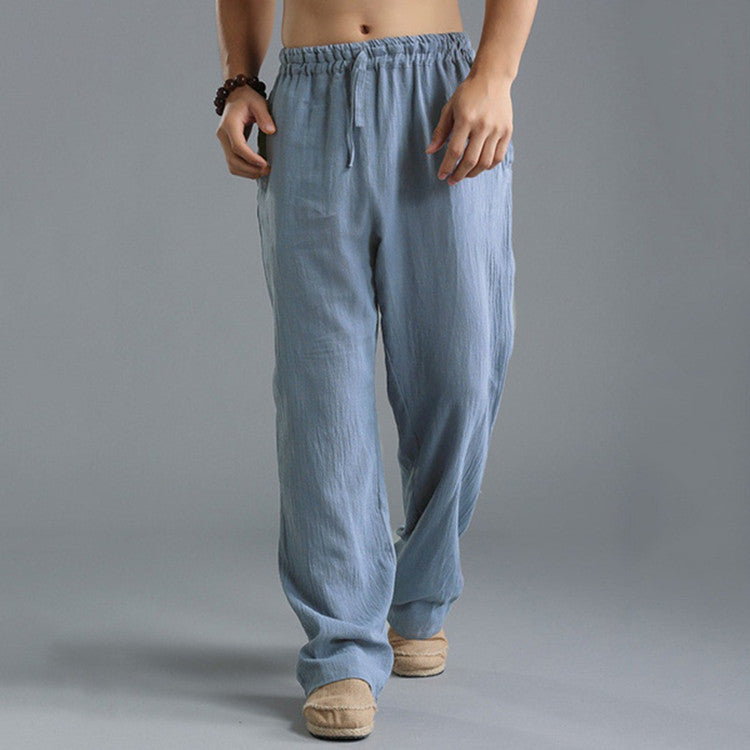 Men's Breathable Linen Loose Casual Sports Pants-US