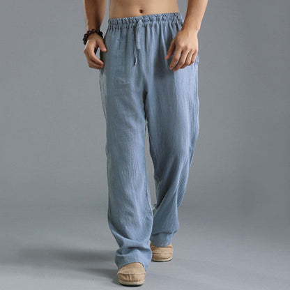 Men's Breathable Linen Loose Casual Sports Pants-US