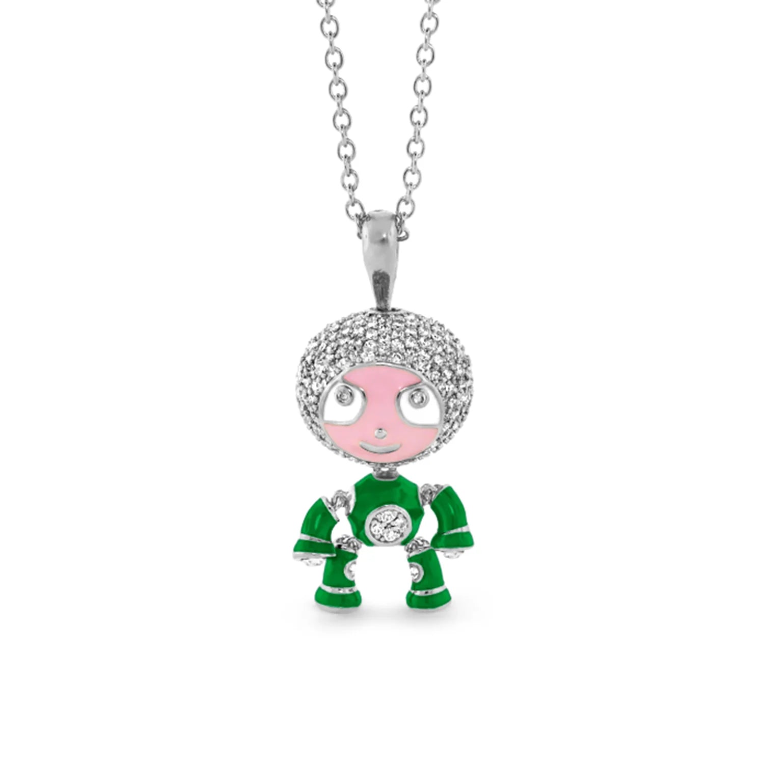 Lga Bubble Kids Pave Boy Necklace