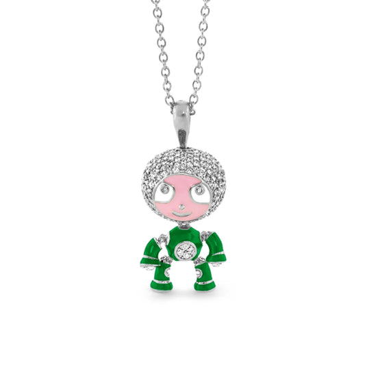 Lga Bubble Kids Pave Boy Necklace