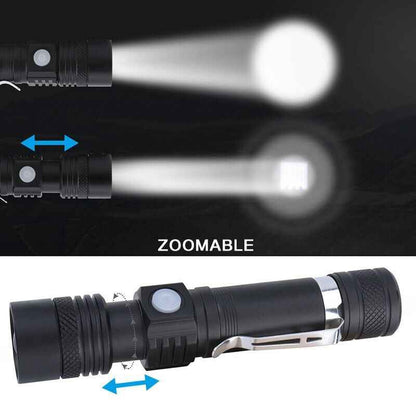 90000LM Tactical Flashlight — Super Bright Zoomable LED with