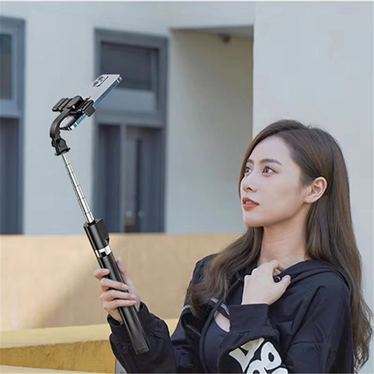 1.7M Long Extended Bluetooth Wireless Selfie Stick Live Stand Holder Tripod Foldable with Fill Light Phone Holderfor Smartphones
